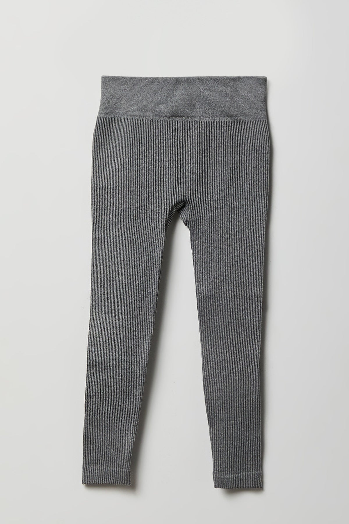 Alt View 4. Girls Seamless Ribbed Legging (2 Pack) - Charcoal