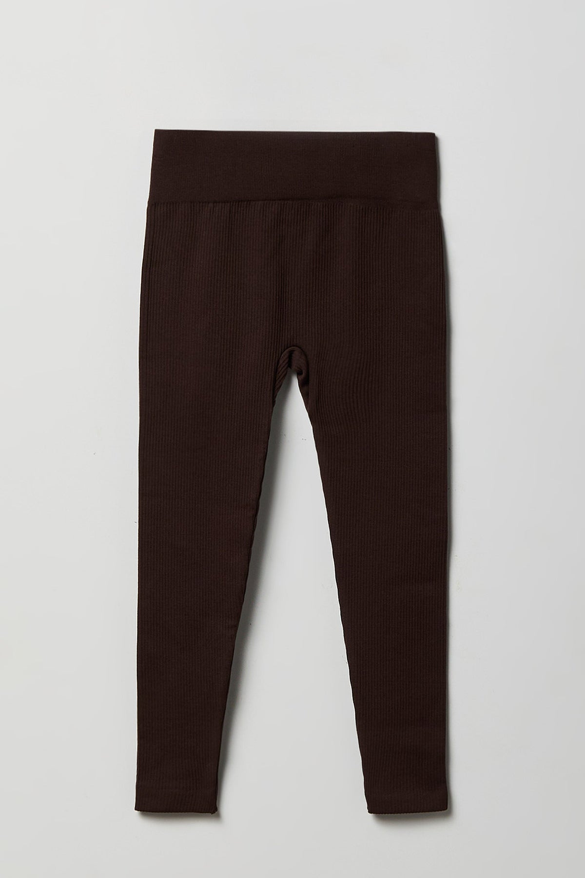 Alt View 2. Girls Seamless Ribbed Legging (2 Pack) - Brown