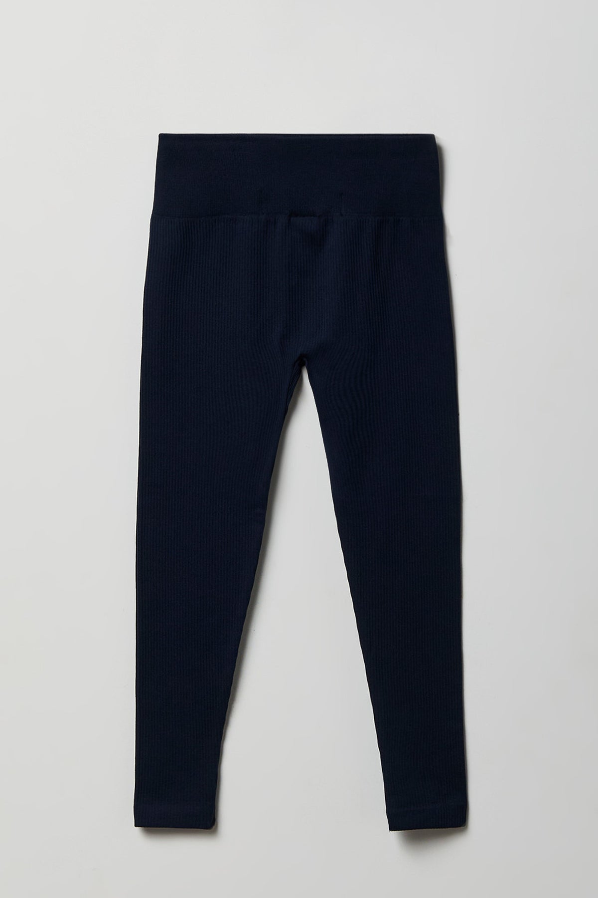 Alt View 4. Girls Seamless Ribbed Legging (2 Pack) - Navy