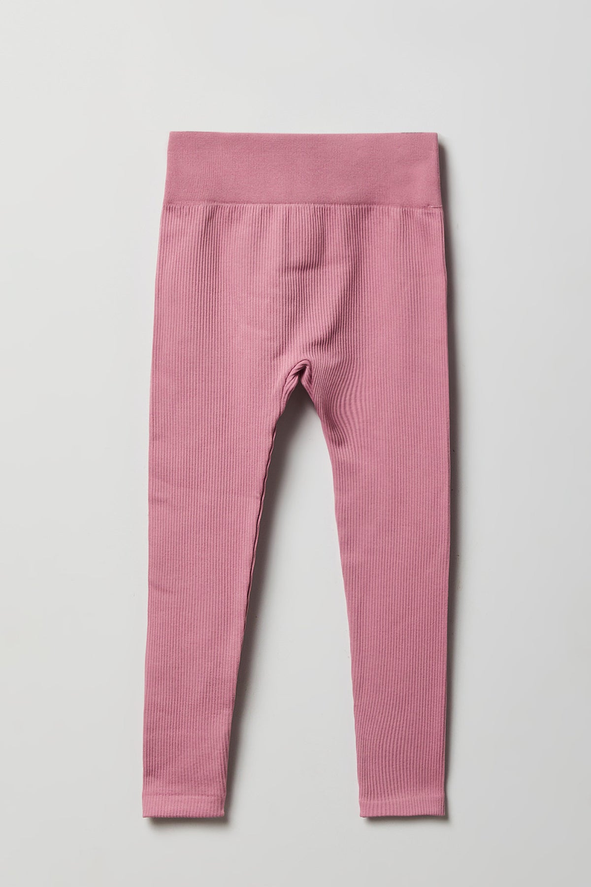 Alt View 2. Girls Seamless Ribbed Legging (2 Pack) - Mauve