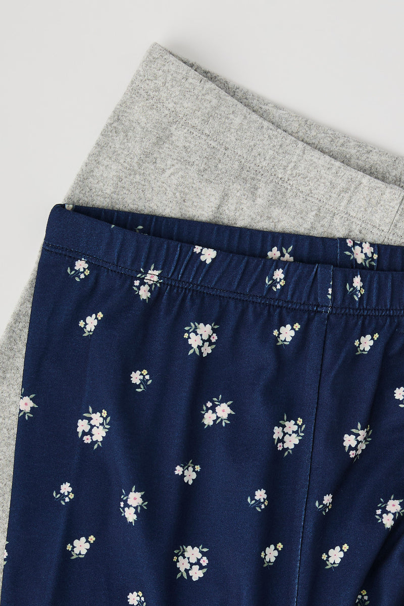 Legging uni et imprimé pour filles (paquet de 2)