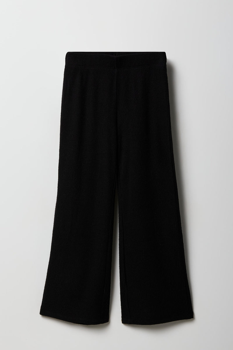 Pantalon en tricot côtelé à jambe large pour filles