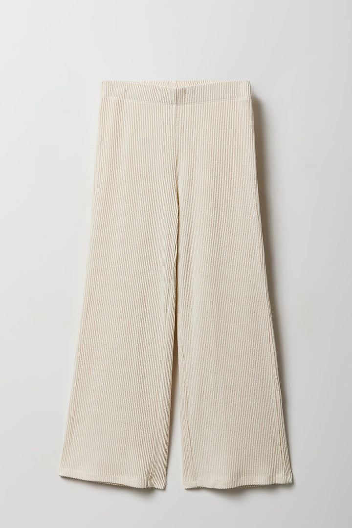 Girls Ribbed Knit Wide Leg Pant