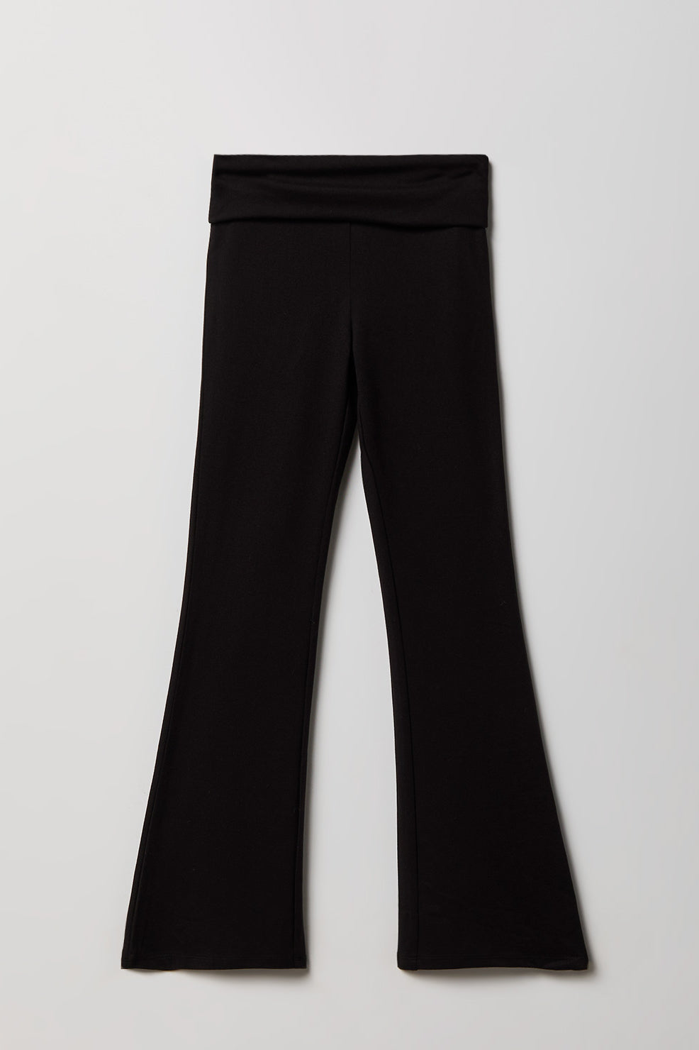 Girls Foldover Waist Flare Legging - Black