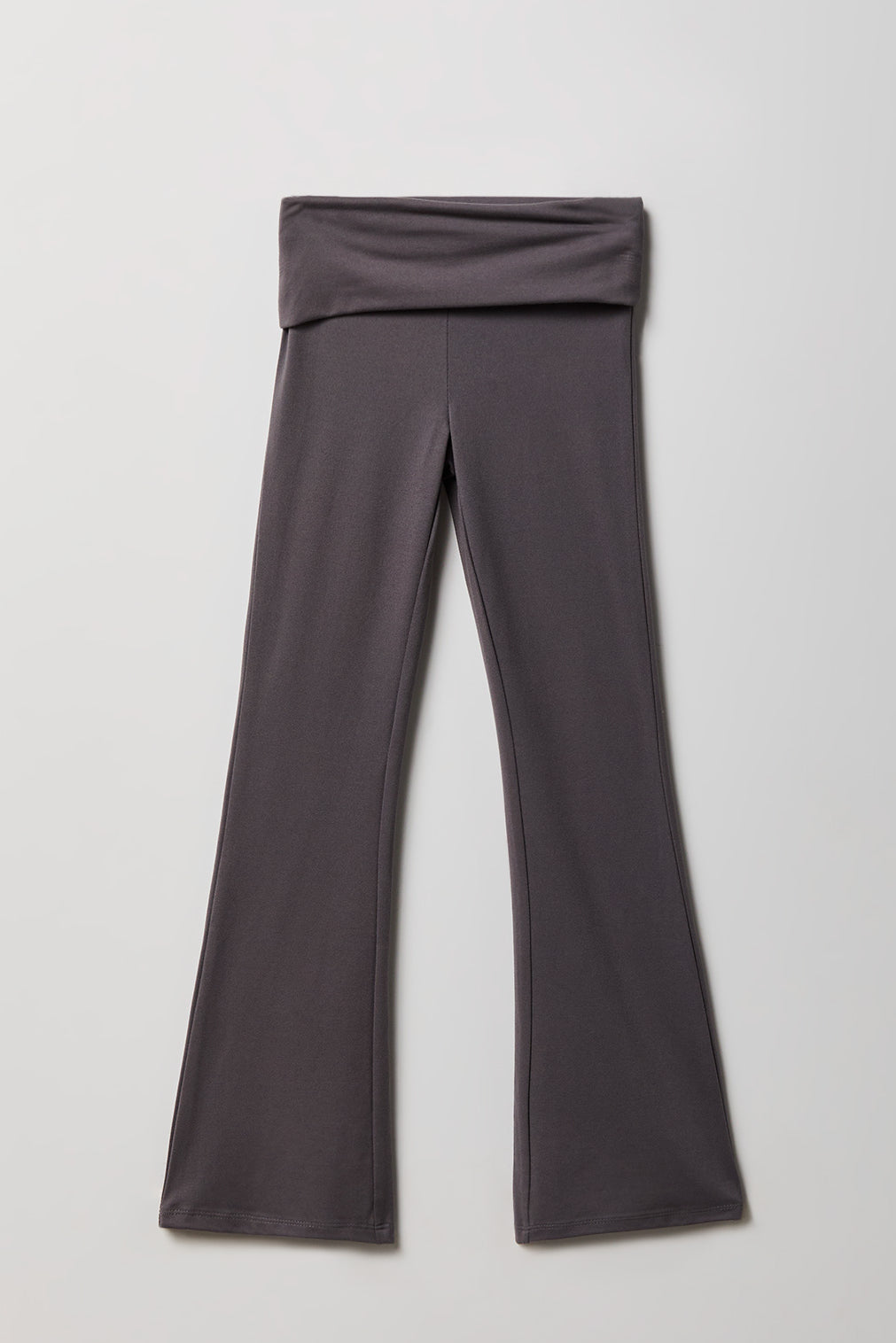 Girls Foldover Waist Flare Legging - Dark Grey