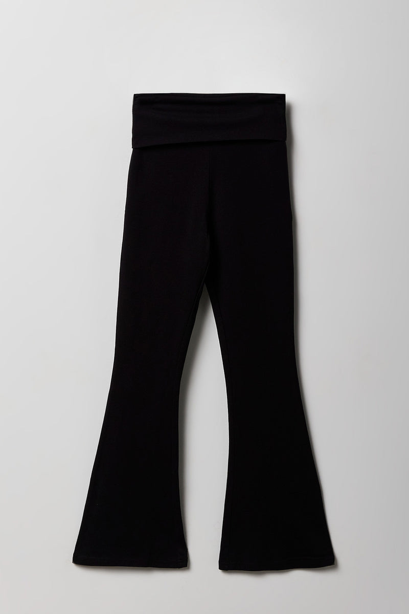 Legging évasé à taille repliée et jambe évasée pour filles