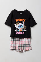 Girls Disney Halloween Graphic Tee & Short Pajama Set