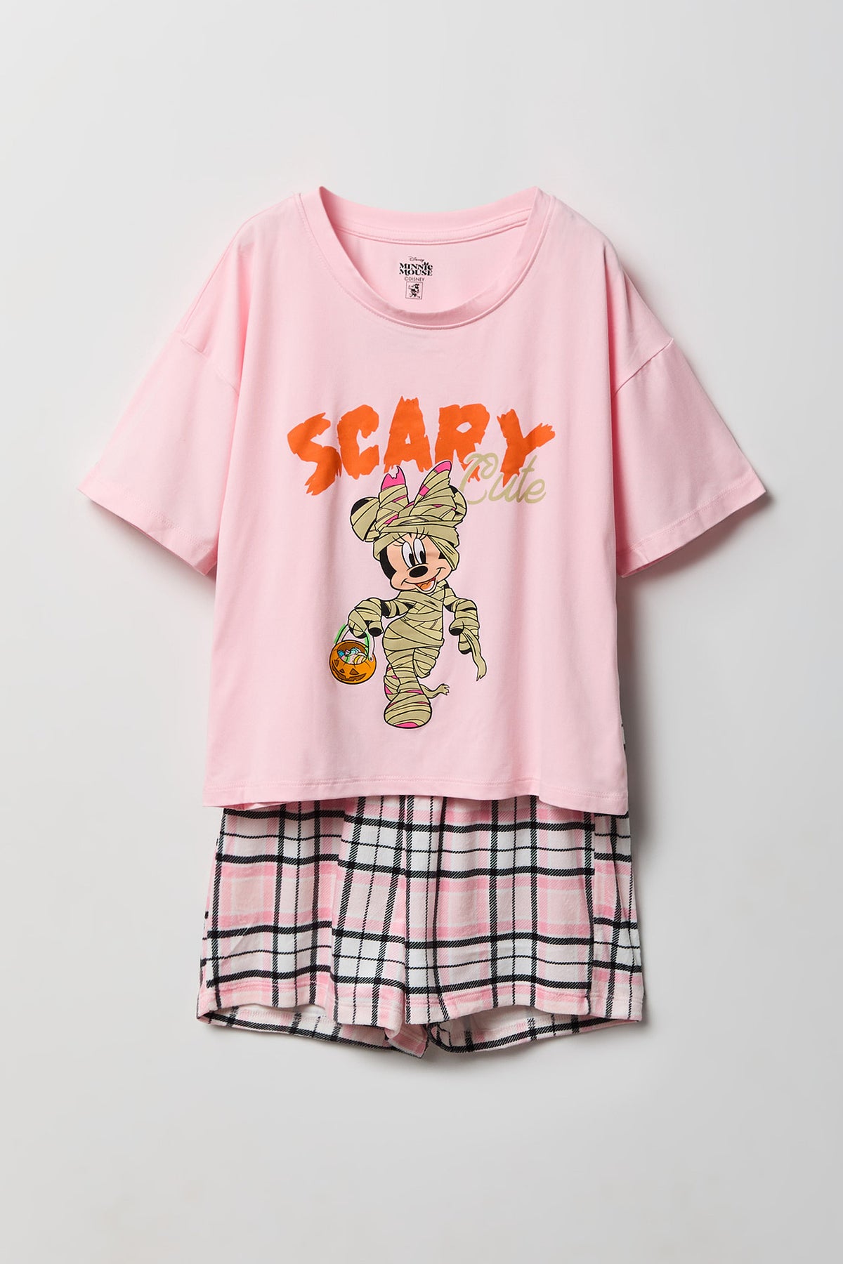 Ensemble pyjama d'Halloween avec t-shirt à imprimé Disney et short pour fille
