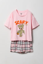 Ensemble pyjama d'Halloween avec t-shirt à imprimé Disney et short pour fille