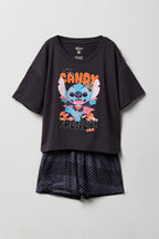 Girls Disney Halloween Graphic Tee & Short Pajama Set