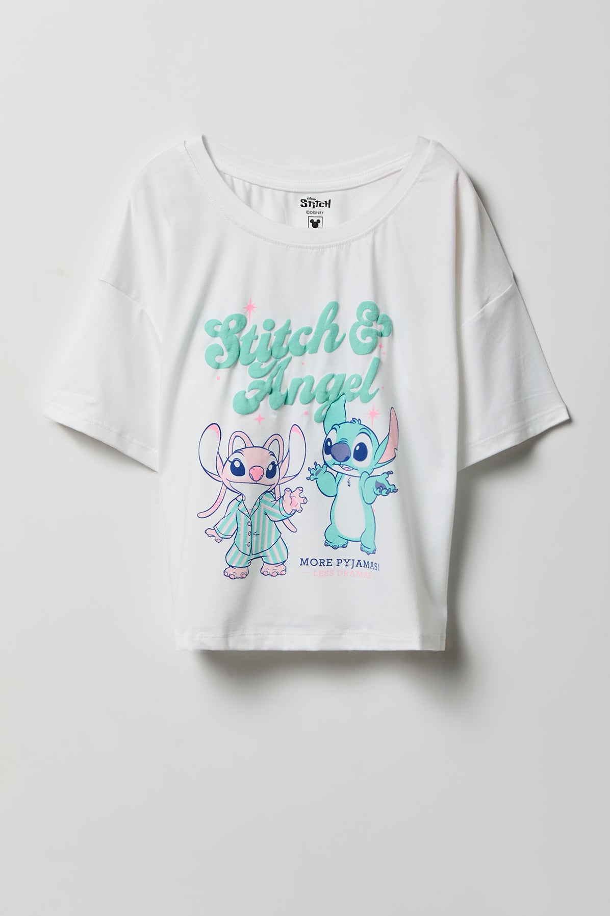 Vue alternative 2. Ensemble pyjama avec t-shirt à imprimé Stitch et short pour fille