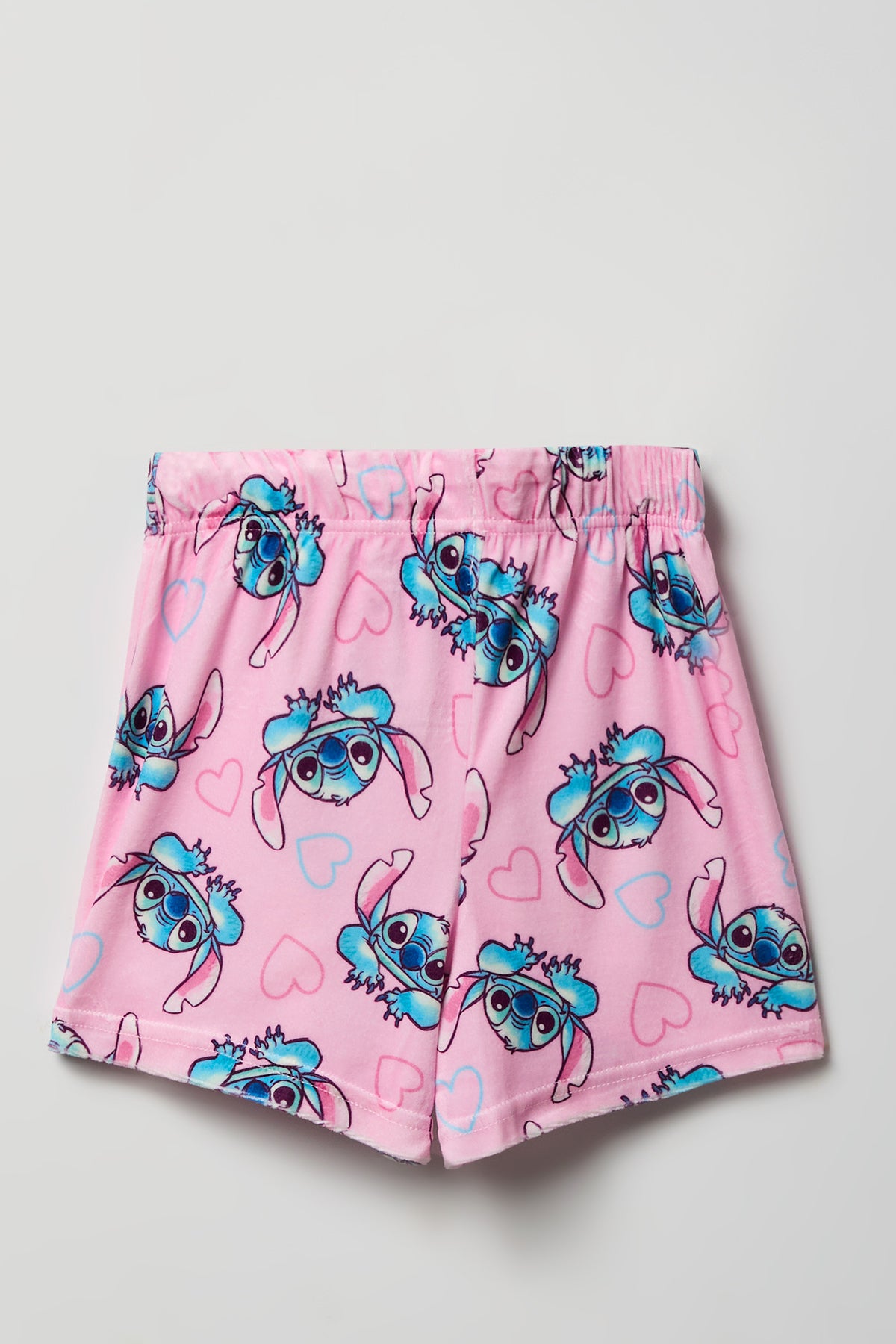 Alt View 5. Girls Stitch Graphic T-Shirt & Short Pajama Set - Pink