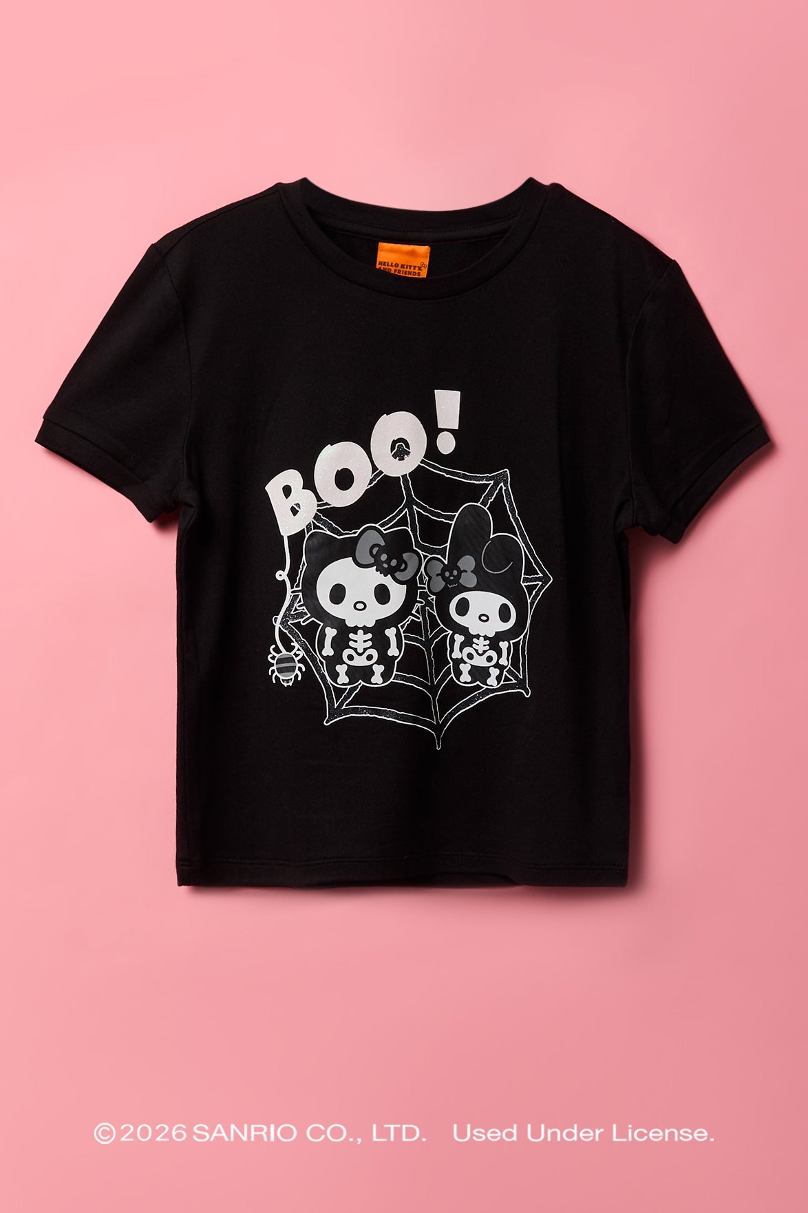 Alt View 2. Hello Kitty® & My Melody™ Girls Halloween T-Shirt & Short Pajama Set - Black