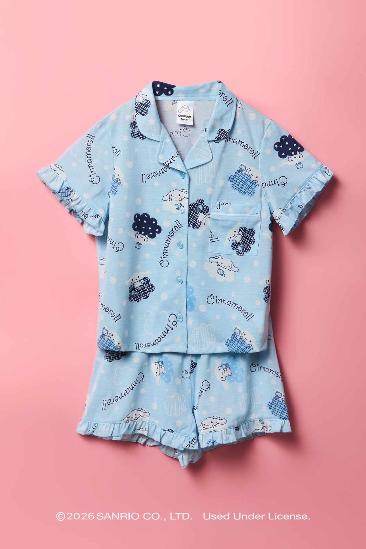 Ensemble pyjama avec haut boutonné à imprimé Cinnamoroll™ et short pour fille