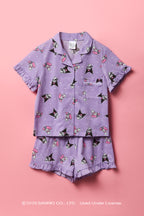 Ensemble pyjama avec haut boutonné à imprimé Kuromi™ & My Melody™ et short pour fille