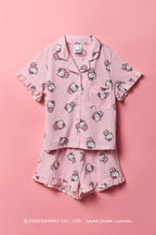 Ensemble pyjama avec haut boutonné à imprimé Hello Kitty® et short pour fille