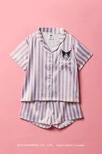 Ensemble pyjama avec haut boutonné à motif brodé Kuromi™ pour fille