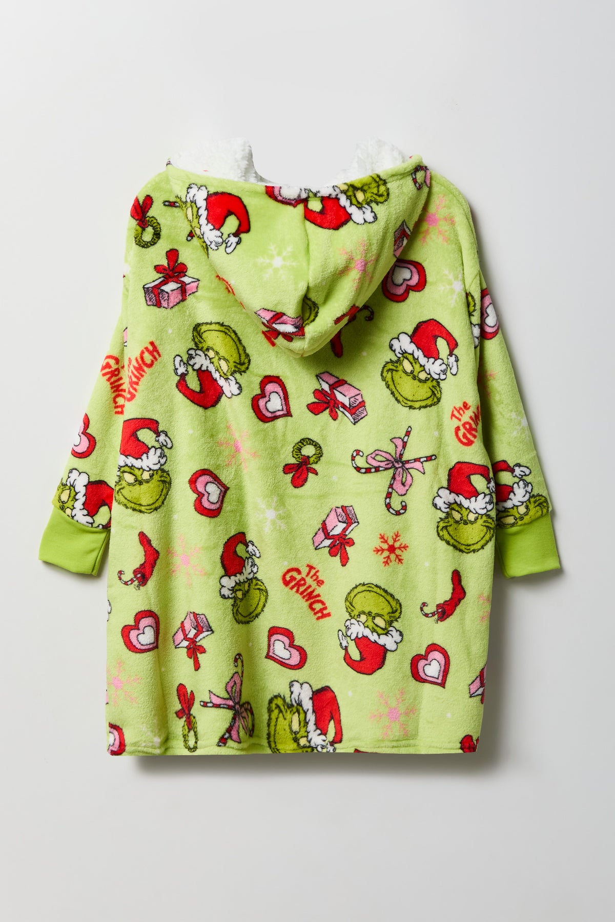 Vue alternative 2. Couverture surdimensionnée à capuchon avec imprimé The Grinch pour fille