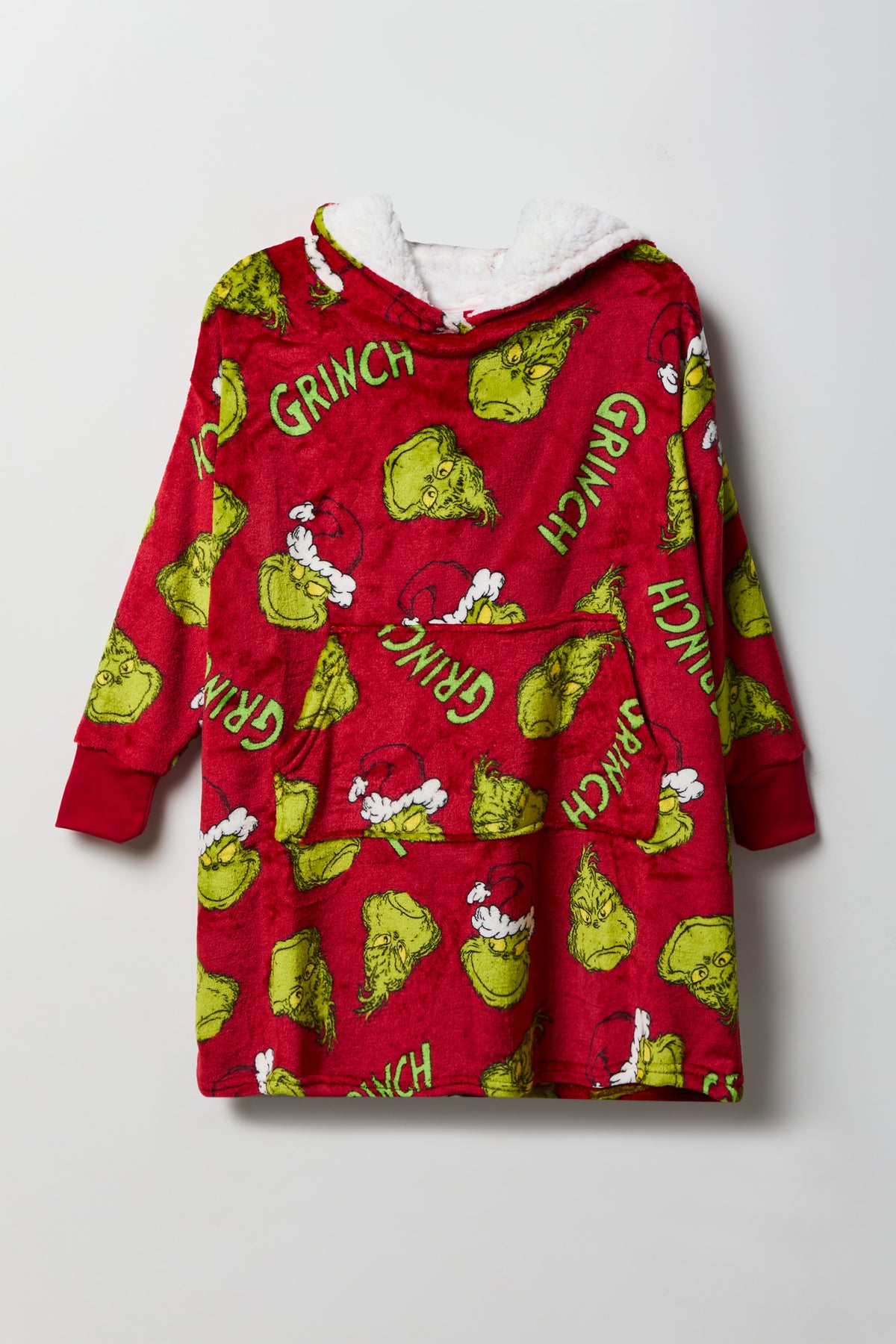 Couverture surdimensionnée à capuchon avec imprimé The Grinch pour fille