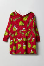 Couverture surdimensionnée à capuchon avec imprimé The Grinch pour fille