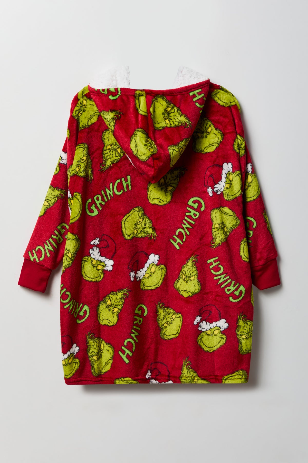Vue alternative 2. Couverture surdimensionnée à capuchon avec imprimé The Grinch pour fille