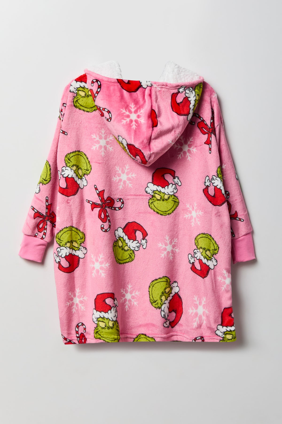 Vue alternative 2. Couverture surdimensionnée à capuchon avec imprimé The Grinch pour fille