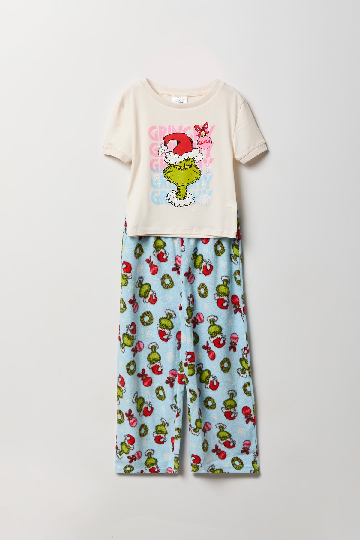 Girls The Grinch T-Shirt & Pant Pajama Set - Navy