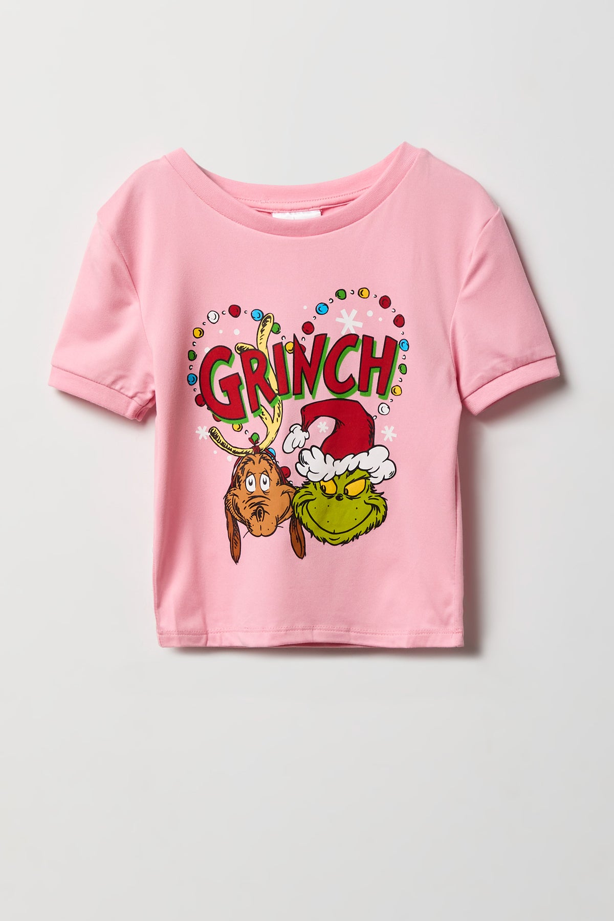 Alt View 2. Girls The Grinch T-Shirt & Pant Pajama Set - Pink
