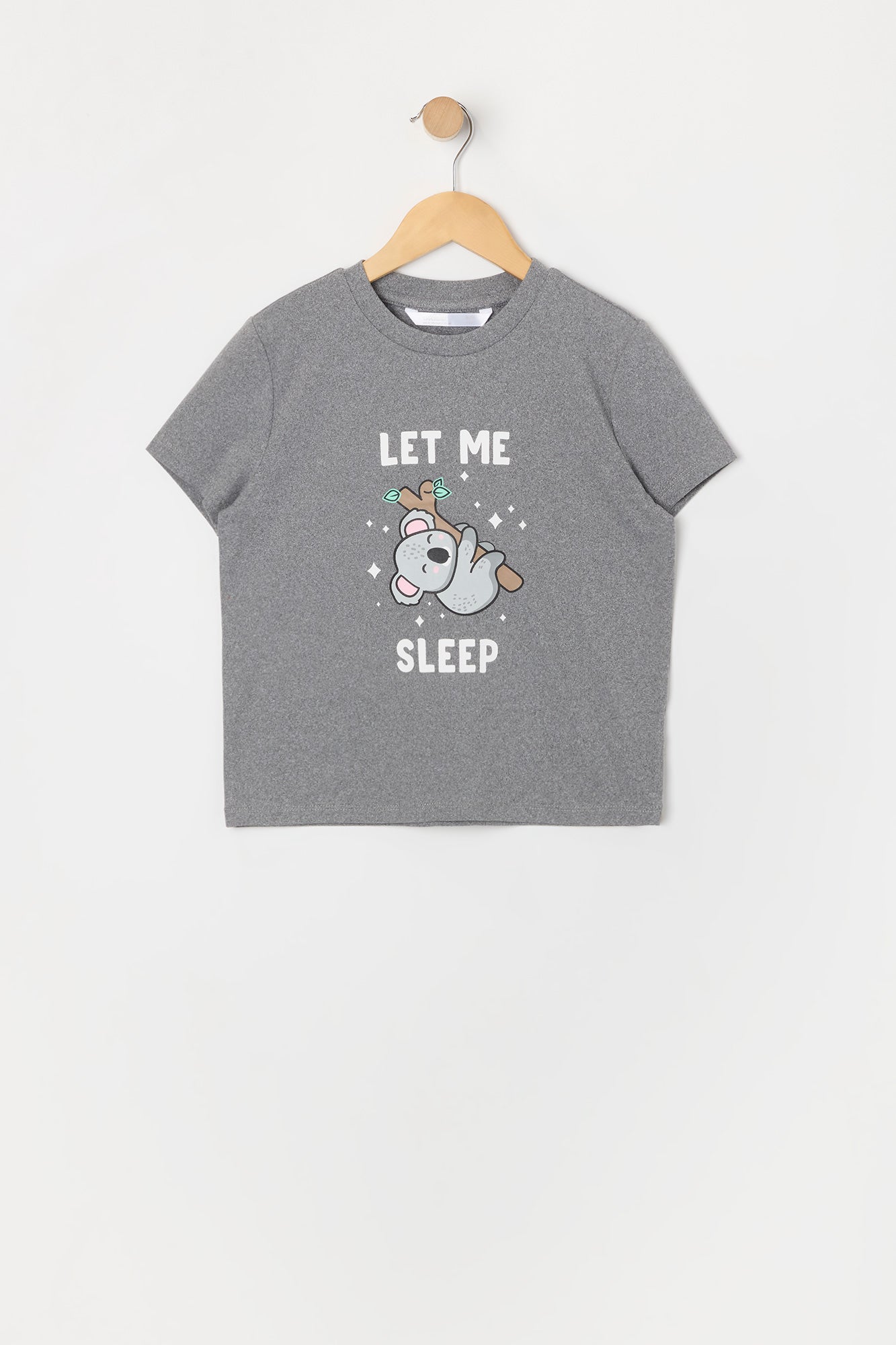 Ensemble pyjama avec t-shirt et short en peluche à imprimé Koala pour fille