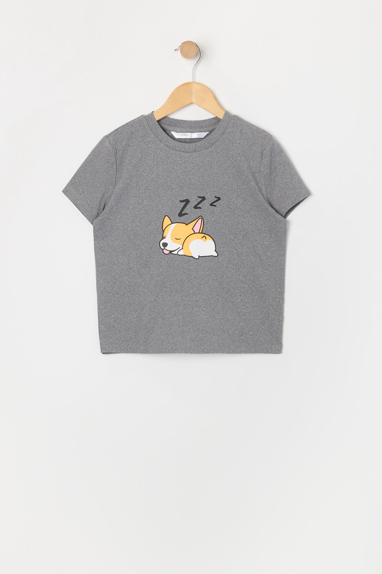 Ensemble pyjama avec t-shirt et short en peluche à imprimé Corgi pour fille