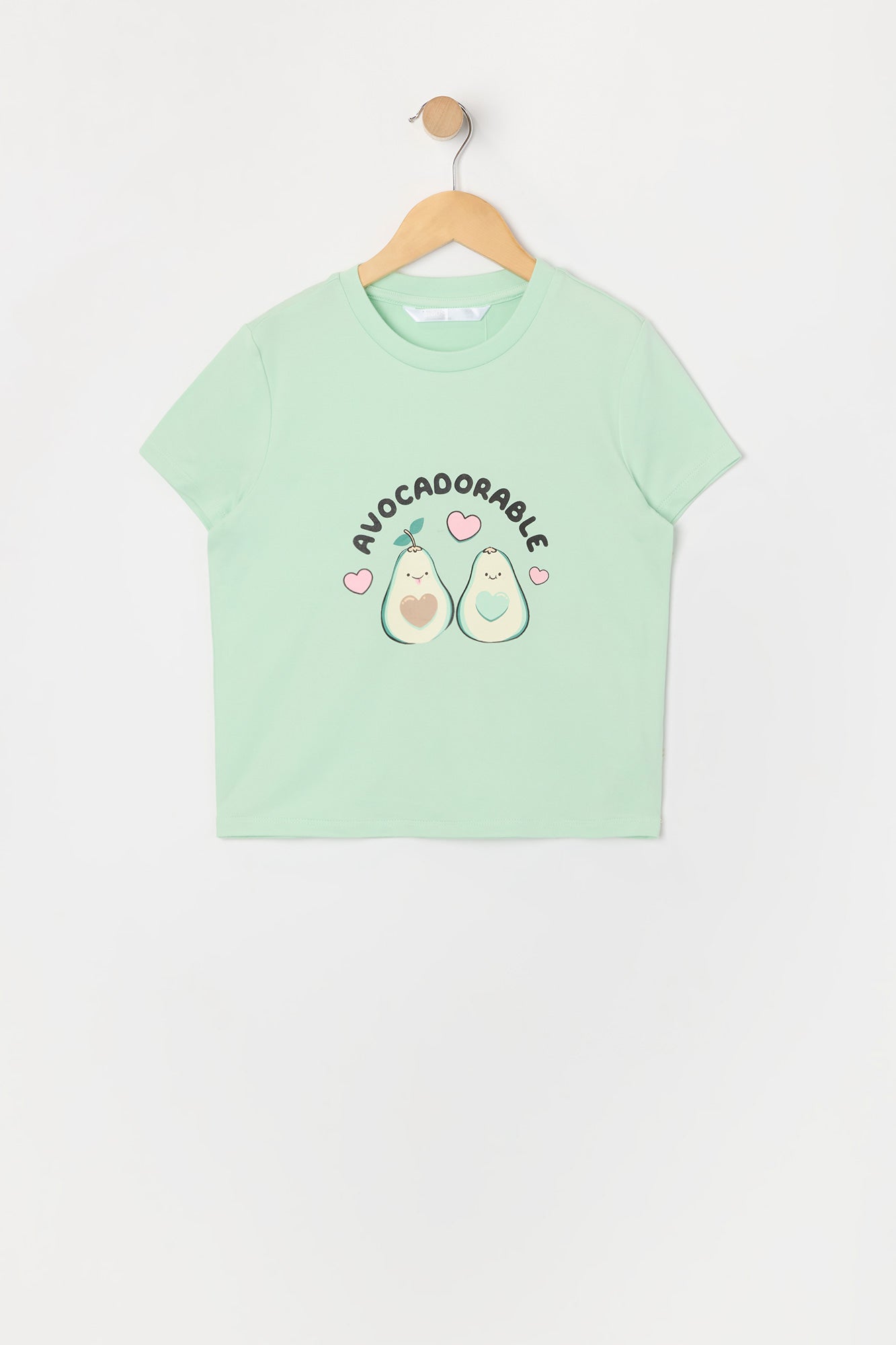 Ensemble pyjama avec t-shirt et short en peluche à imprimé Avocat pour fille