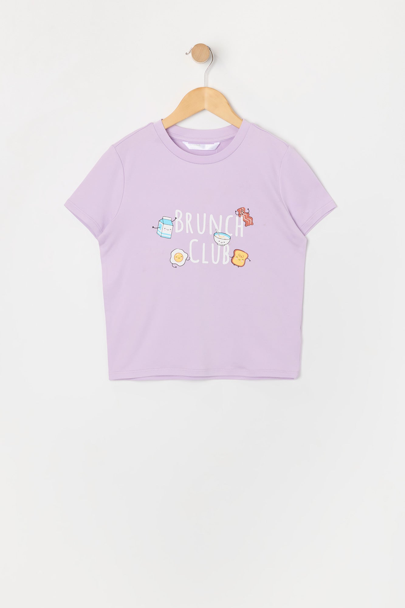 Ensemble pyjama avec t-shirt et short en peluche à imprimé Déjeuner pour fille