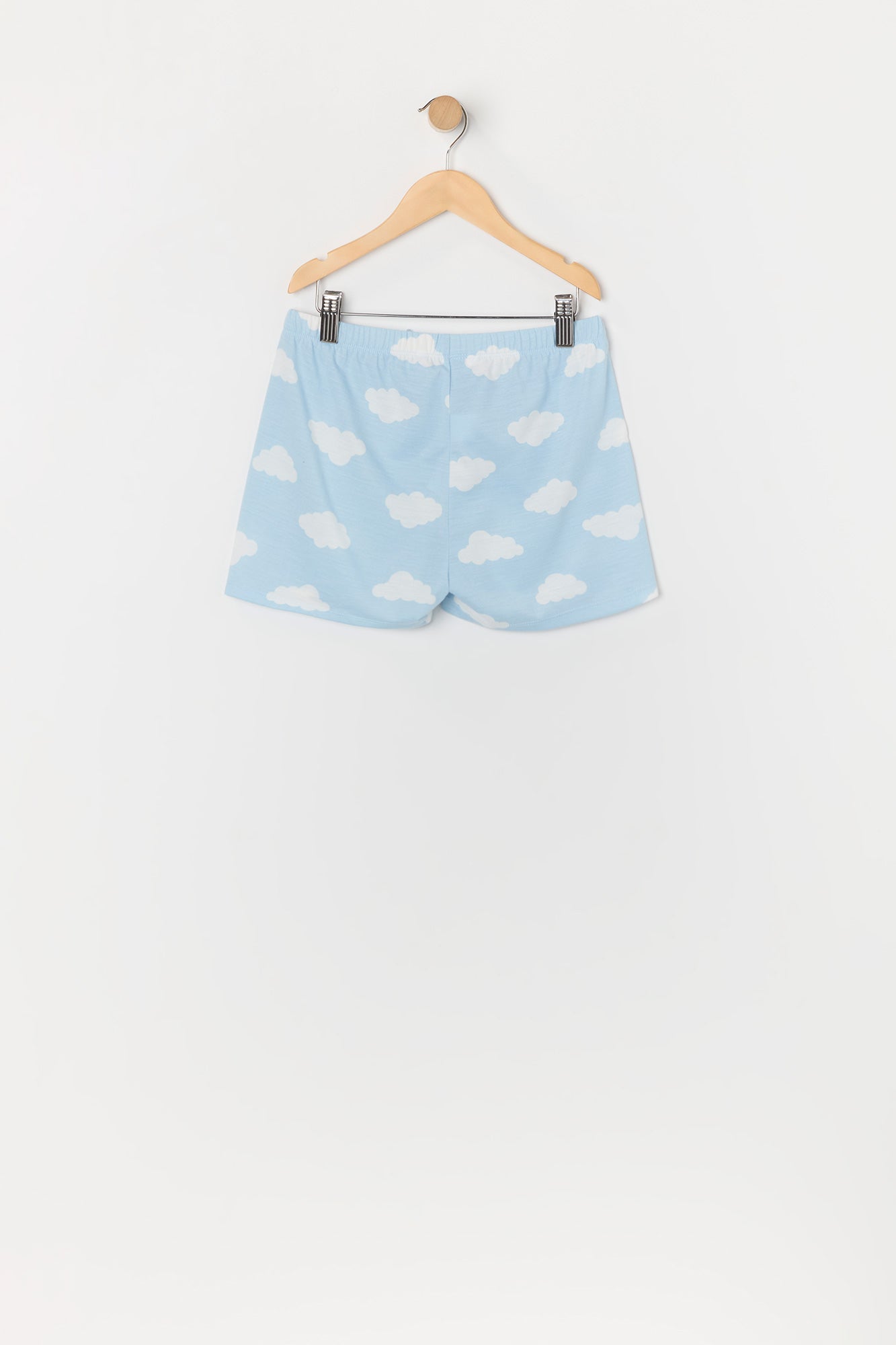 Pyjama avec haut boutonné et short à imprimé Nuage pour fille