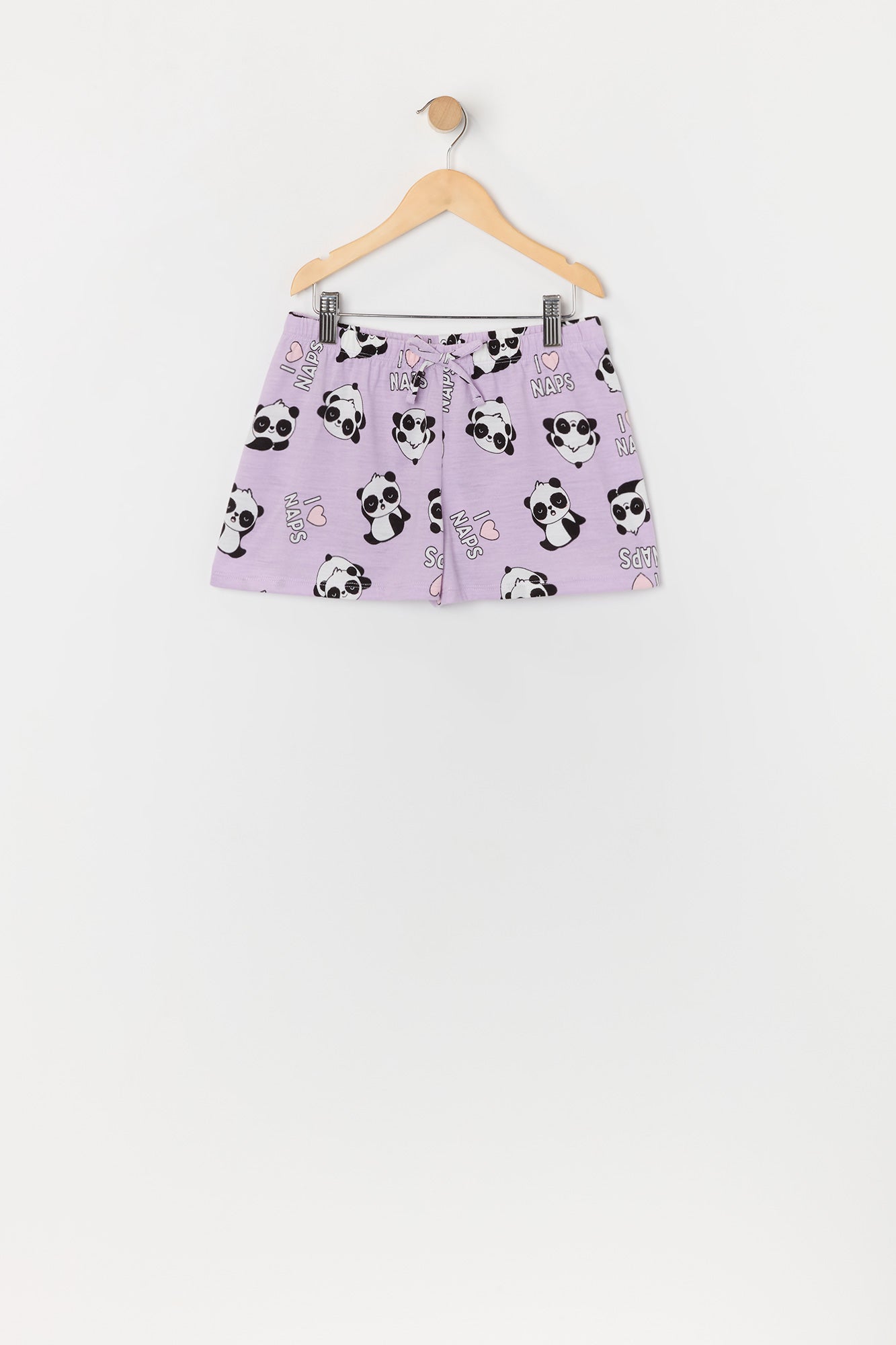 Pyjama avec haut boutonné et short à imprimé Panda pour fille