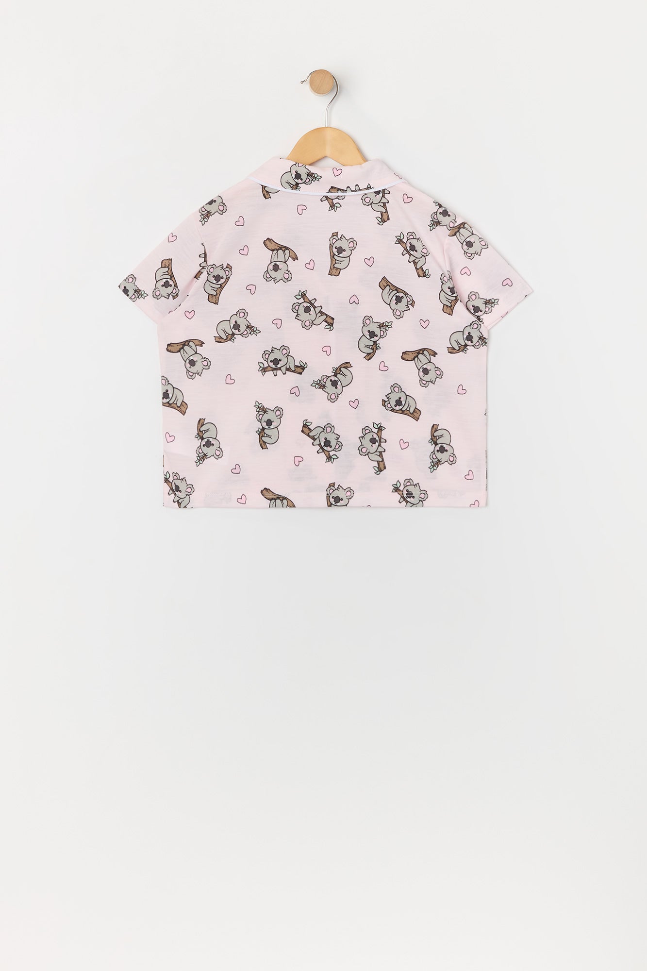 Girls Koala Print Button-Up Top and Short 2 Piece Pajama Set – Urban Planet