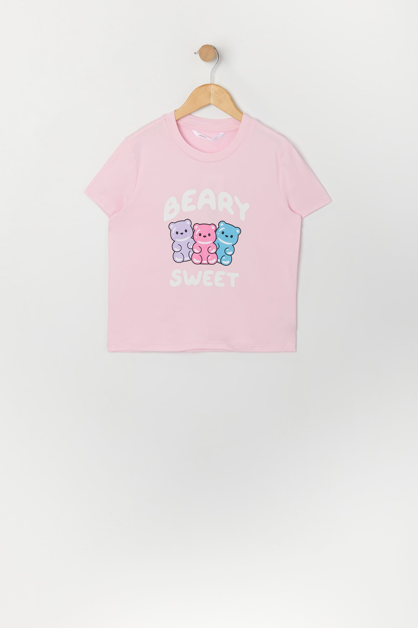 Girls Beary Sweet Graphic T-Shirt and Short 2 Piece Pajama Set