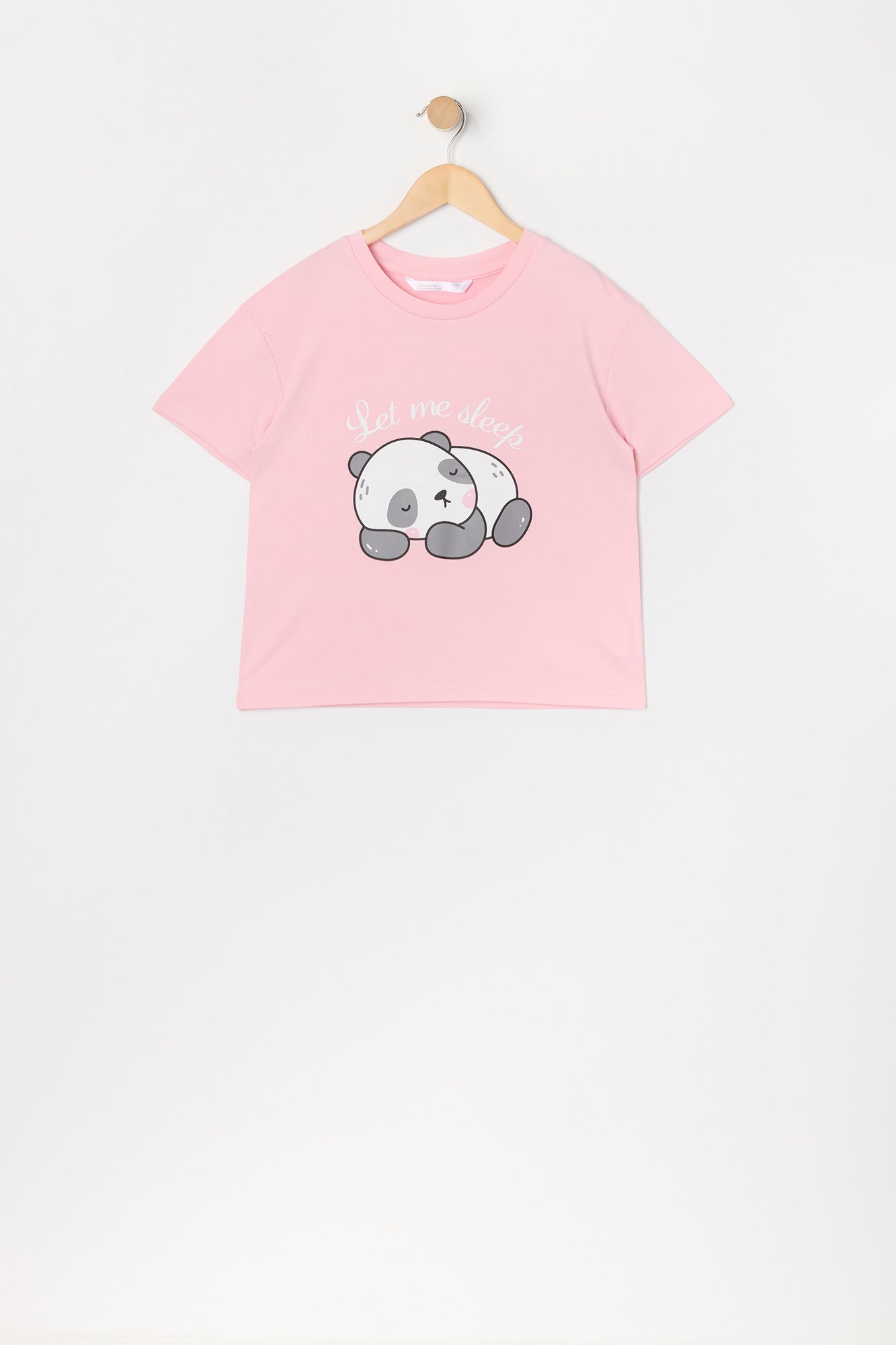 Girls Sleepy Panda Graphic T-Shirt and Pant 2 Piece Pajama Set