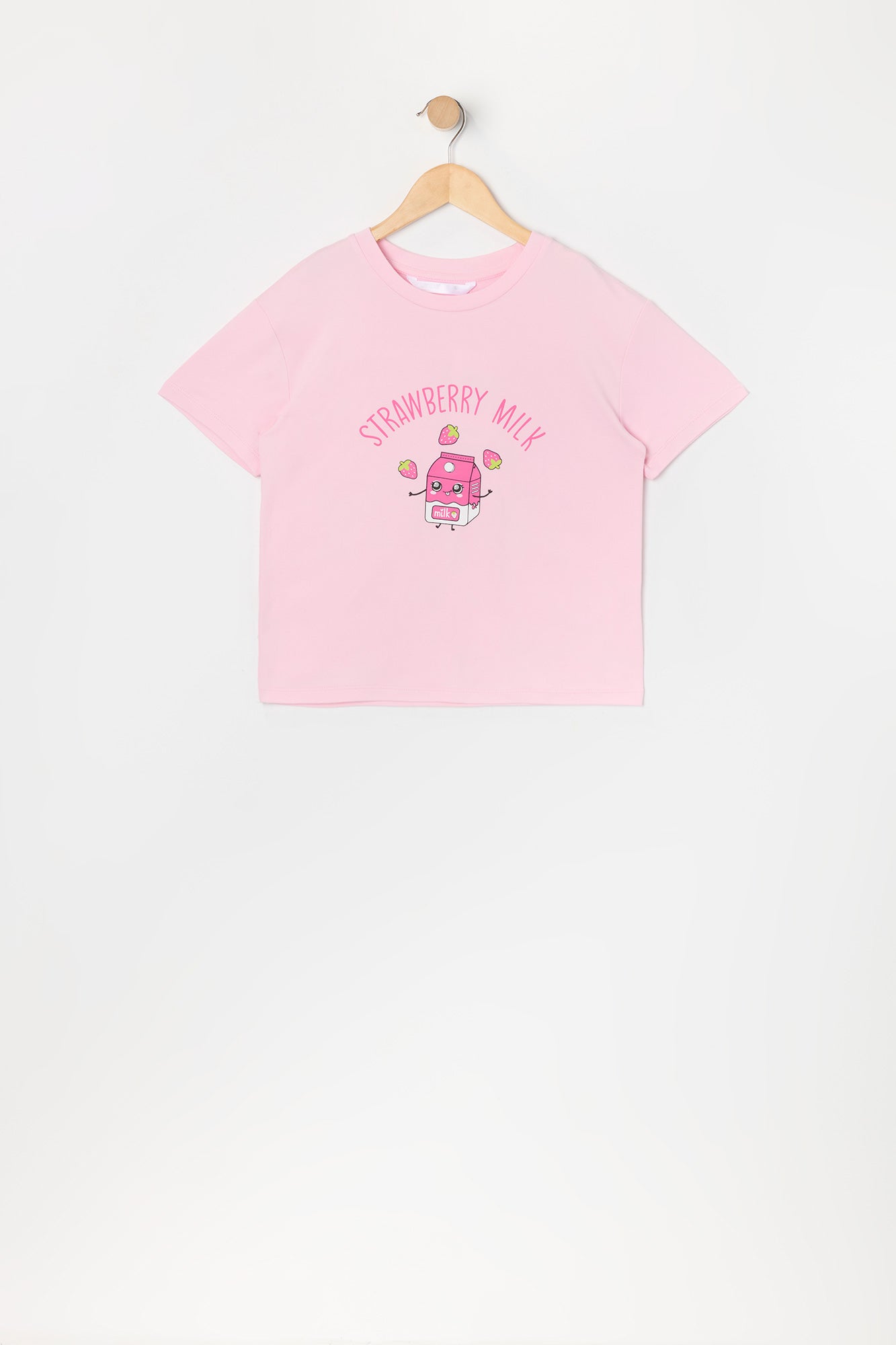 Ensemble pyjama avec t-shirt et pantalon à imprimé Strawberry Milk pour fille