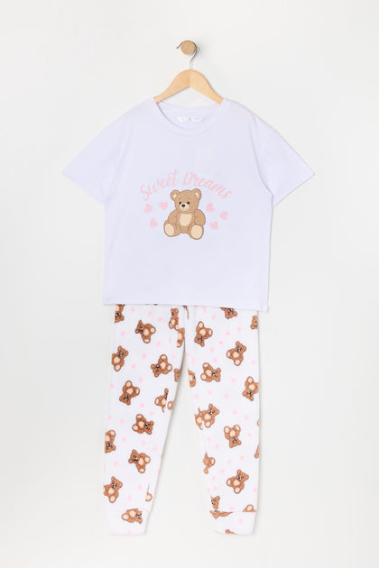 Ensemble pyjama avec t-shirt et pantalon à imprimé Sweet Dreams pour fille