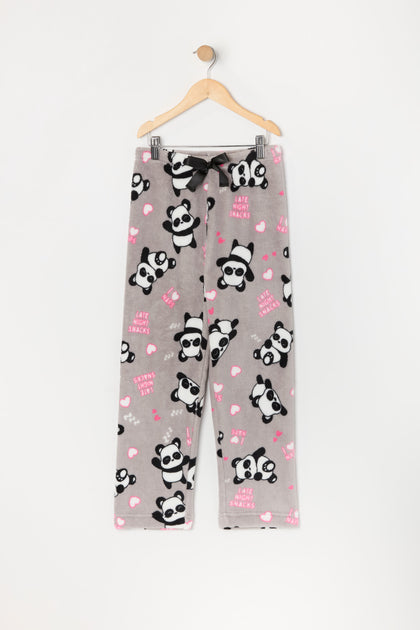 Pantalon de pyjama en peluche à imprimé pour fille