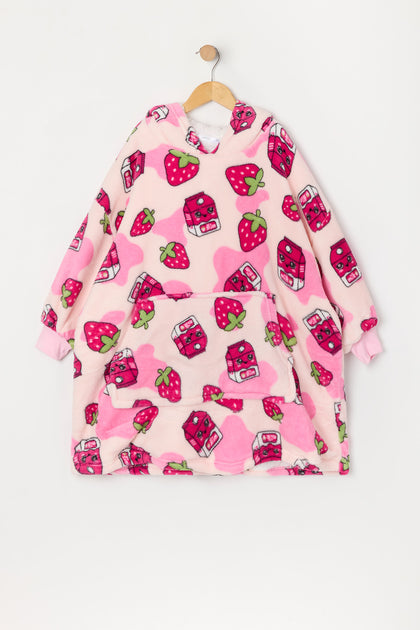 Girls Strawberry Milk Print Humungo