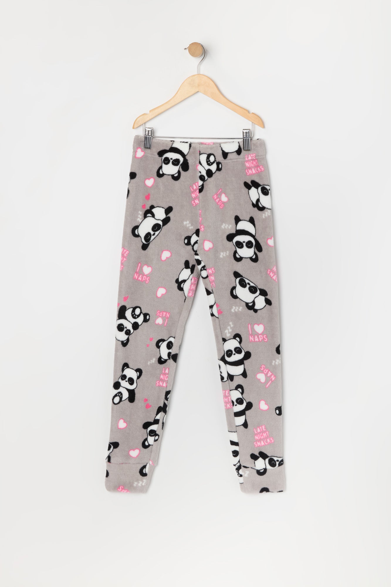 Ensemble pyjama avec t-shirt et pantalon en peluche à imprimé Panda pour fille