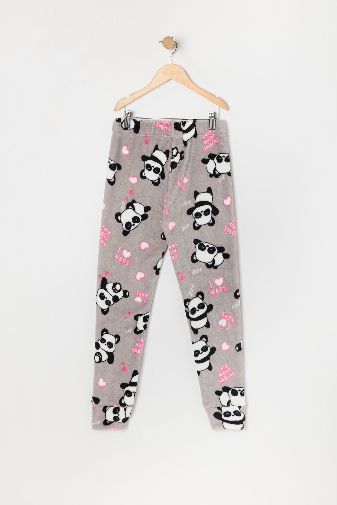 Ensemble pyjama avec t-shirt et pantalon en peluche à imprimé Panda pour fille