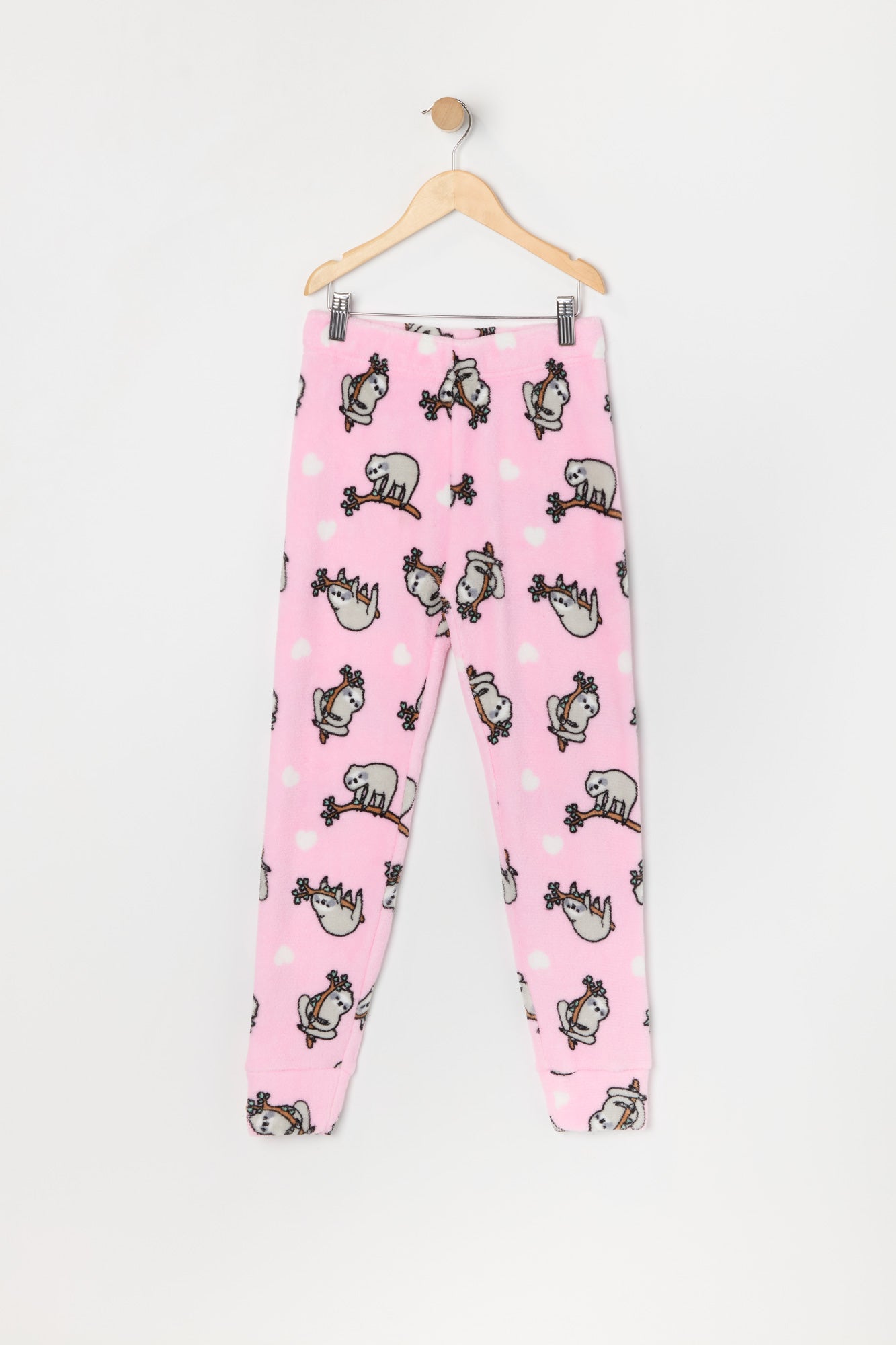 Ensemble pyjama avec t-shirt et pantalon en peluche à imprimé Paresseux pour fille