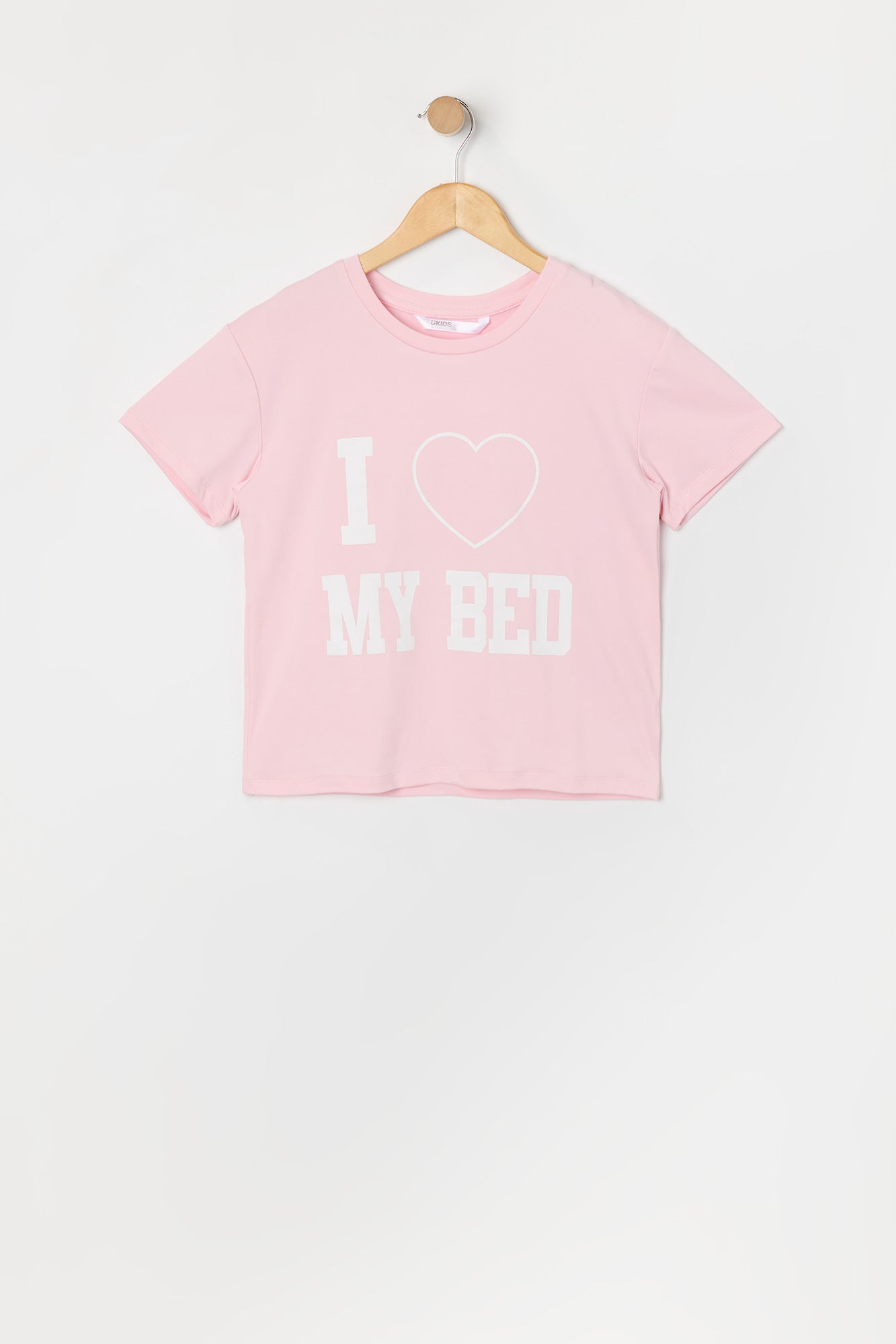 Girls Love My Bed Graphic T-Shirt and Plush Pant 2 Piece Pajama Set