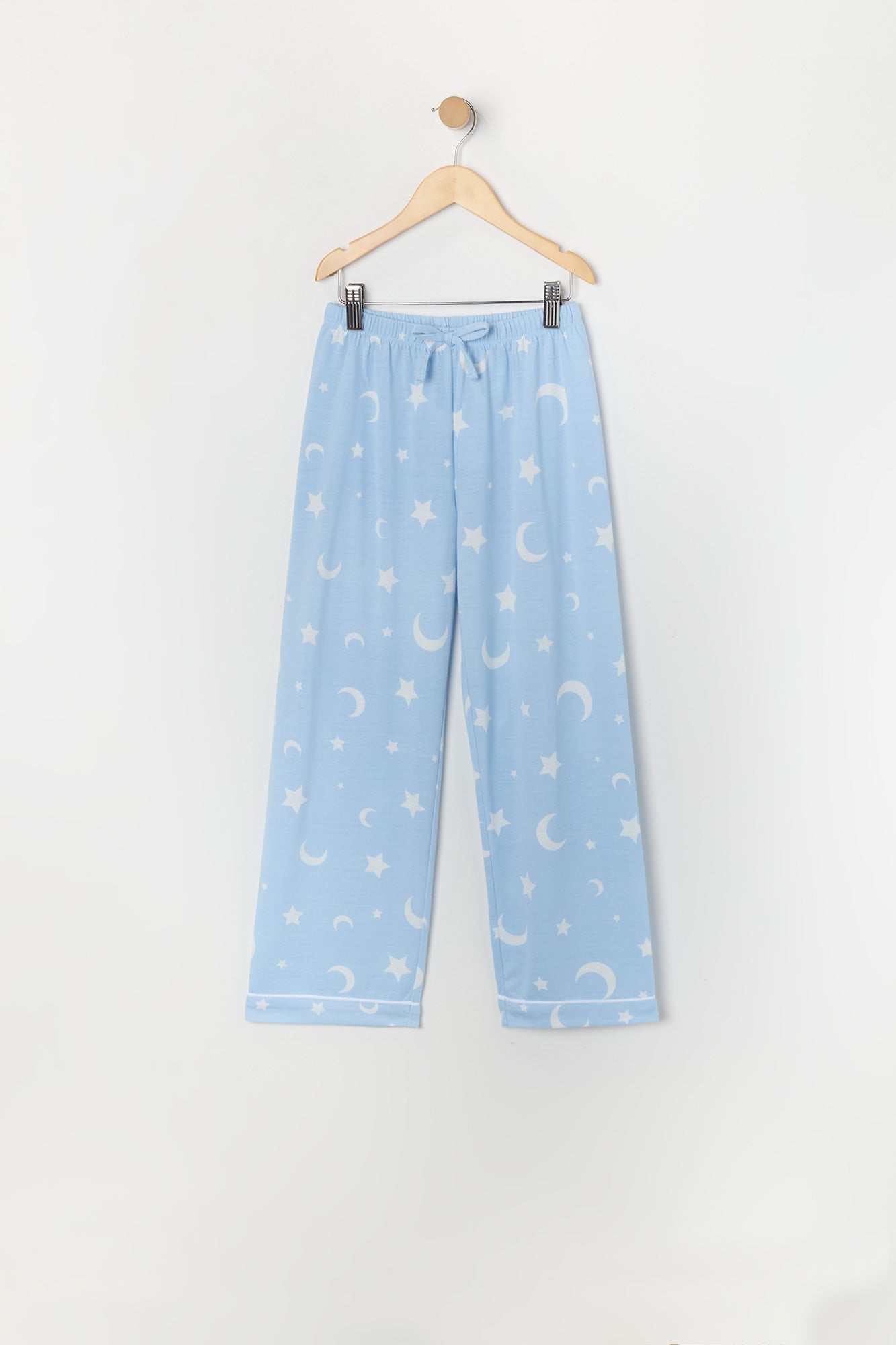 Girls Printed Button-Up Top and Pant 2 Piece Pajama Set