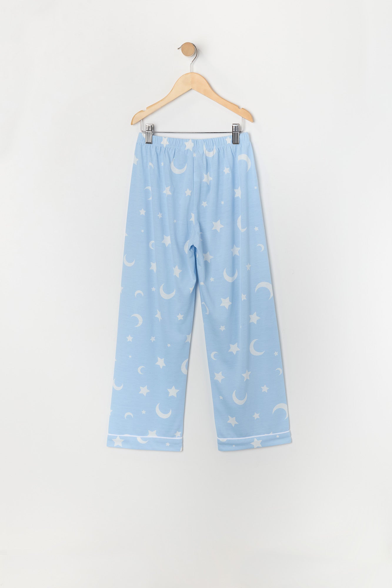 Girls Printed Button-Up Top and Pant 2 Piece Pajama Set