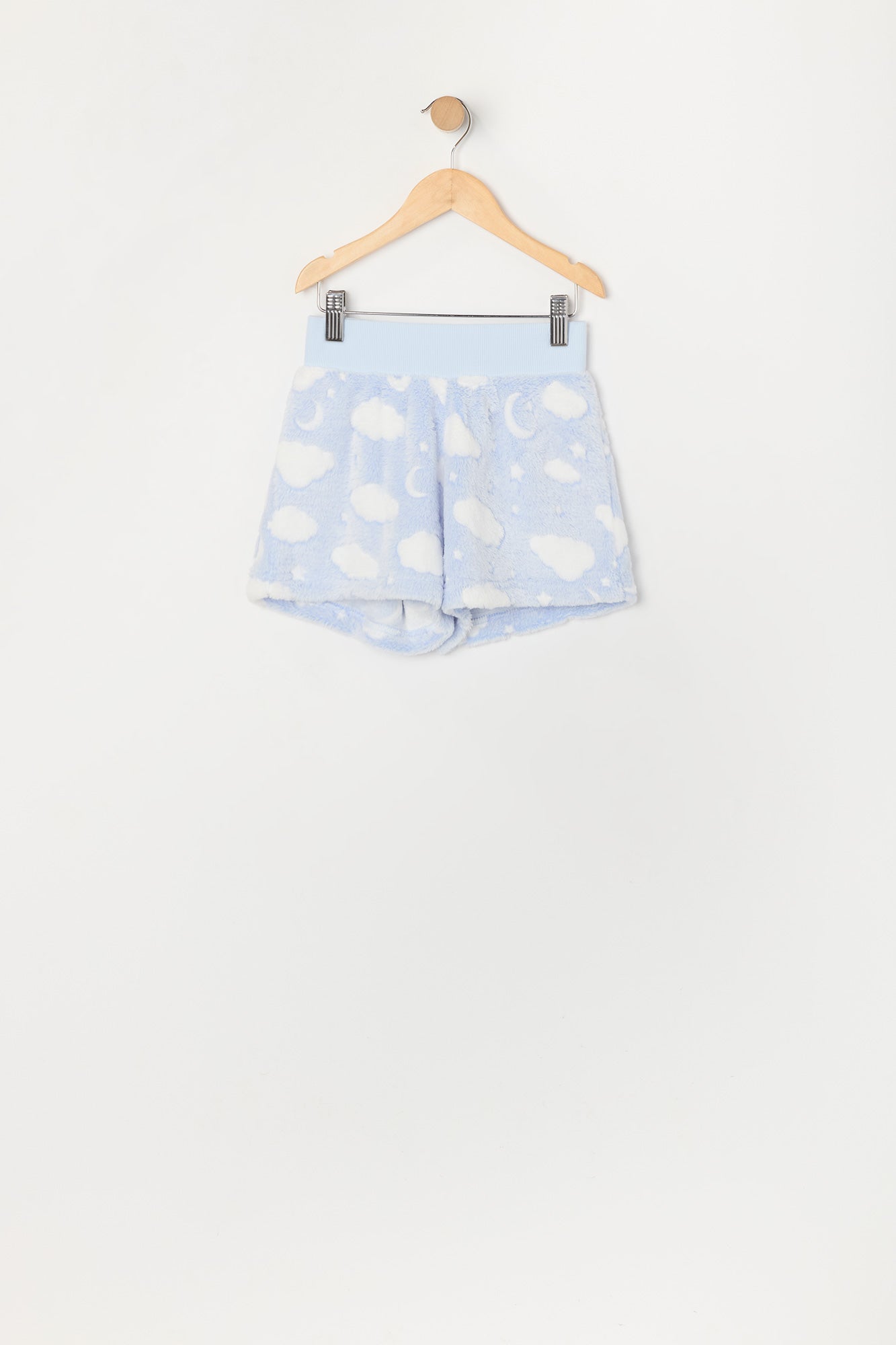 Ensemble pyjama avec haut à manches longues et short en peluche pour fille