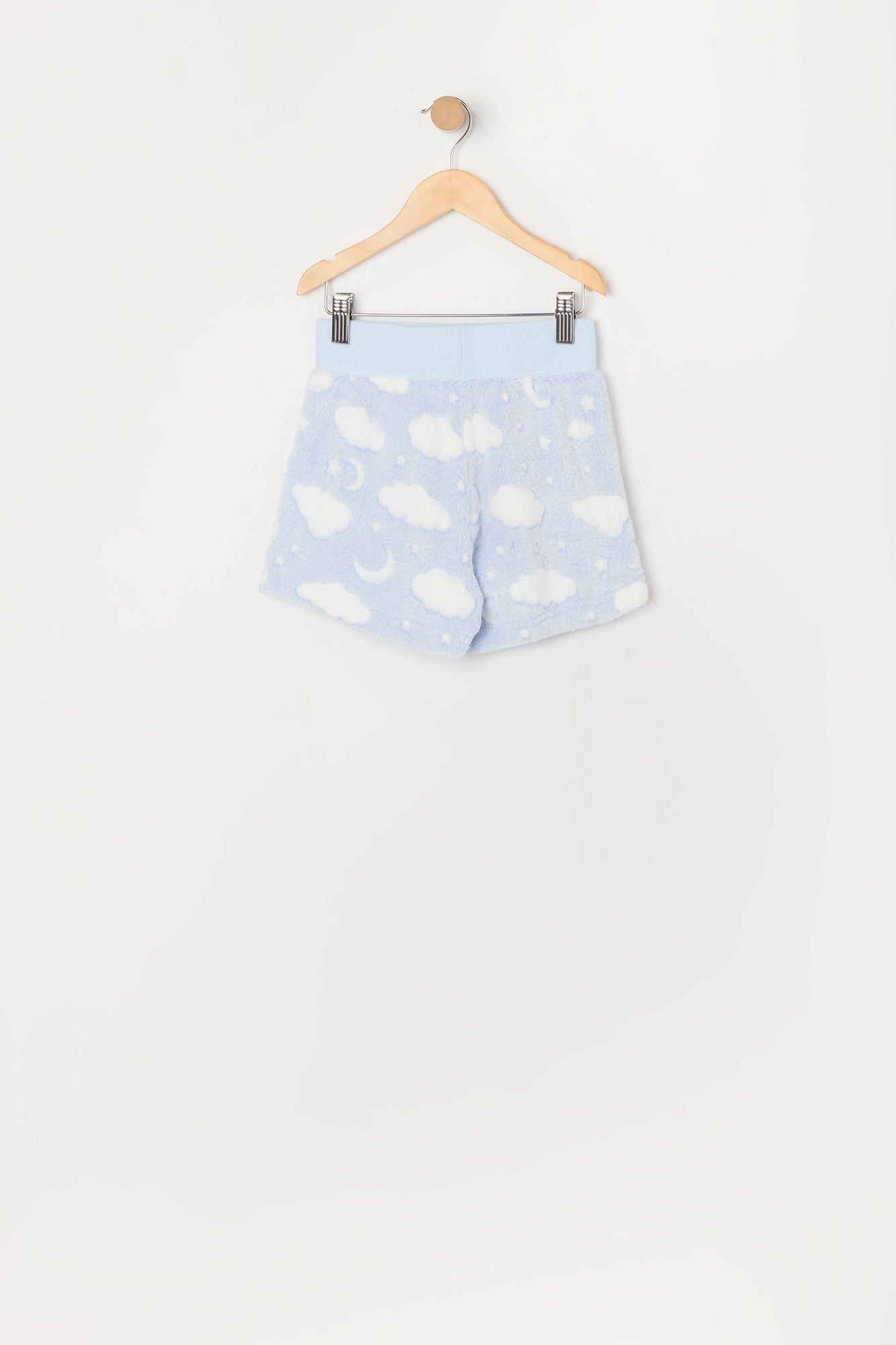 Ensemble pyjama avec haut à manches longues et short en peluche pour fille