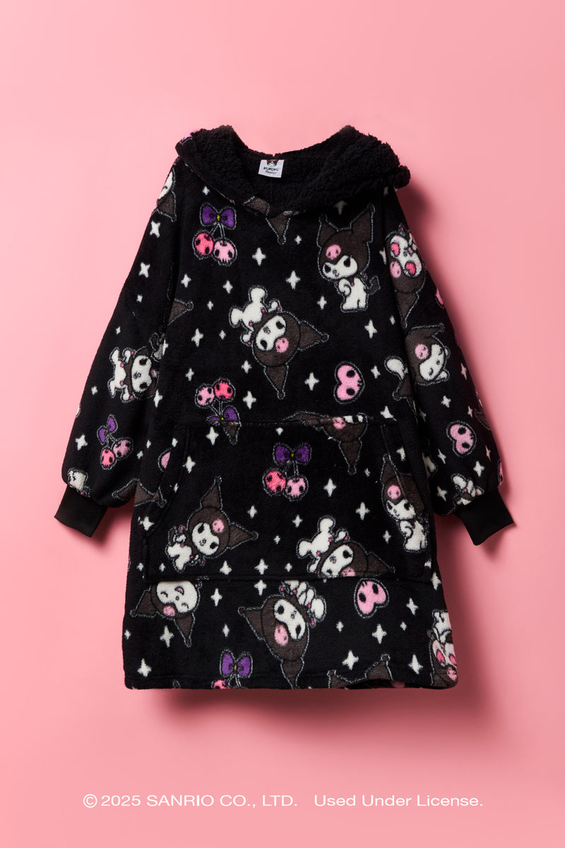 Kuromi™ Girls Oversized Plush Blanket Hoodie